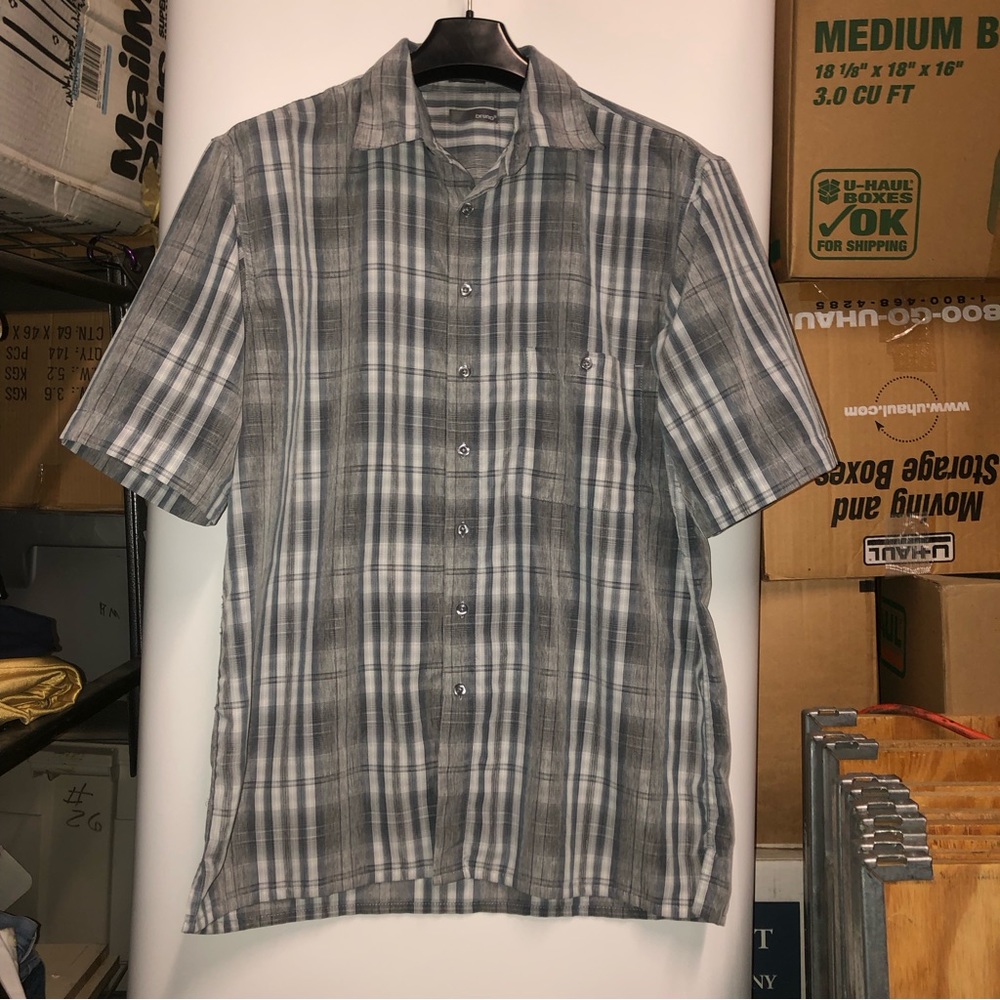 #1505 Bruno plaid short sleeve, lightweight shirt sueded LT